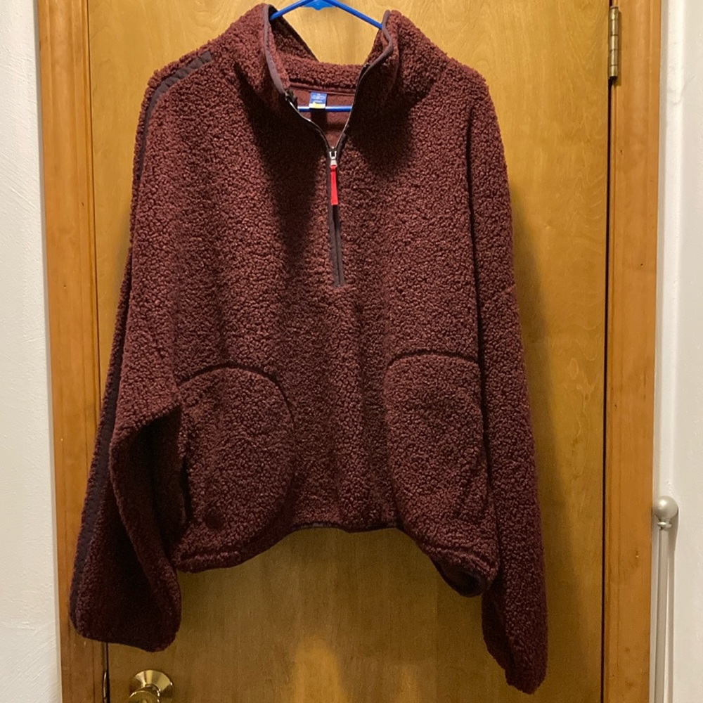 Cozy Burgundy Quarter-Zip Pullover